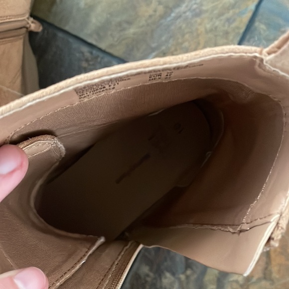 Time and Tru Camel Suede side zip laced Boots- 1 inch heel- size 10 - Picture 7 of 10